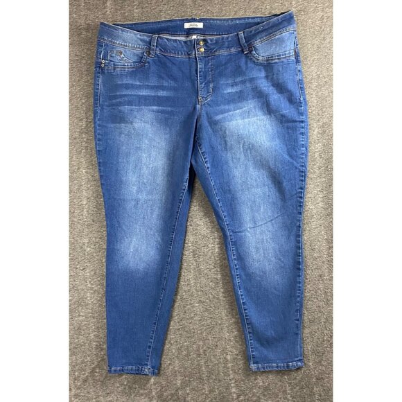 Royalty For Me Denim - Royalty For Me Womens Plus Size 24W Blue Skinny Jeans Stretch Denim Skinny Leg